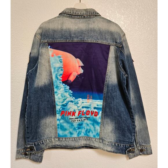 Wolfgangs Dragon Fly Jean Jacket Pink Floyd 1977 Oakland Coliseum Mens S…